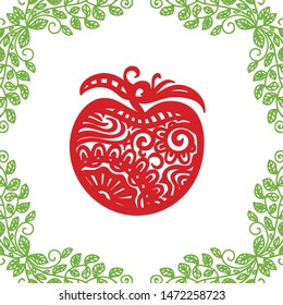 Beautiful pattern apple. Vector illustration