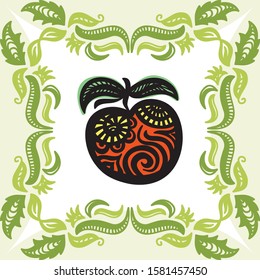 Beautiful pattern apple. Vector illustration