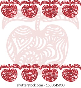 Beautiful pattern apples. Vector illustration