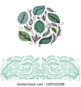 Beautiful pattern background of leaves. Vector illustration