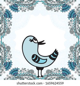 Beautiful pattern bird. Vector illustration