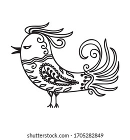 Beautiful pattern bird. Vector illustration