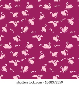 un hermoso patrón de pájaros. diseño de ilustración sin inconvenientes en el fondo magenta. Un hermoso patrón para imprimir, cubrir, embalar, fondo, papel pintado, etc.