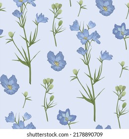 A beautiful pattern of blue flowers