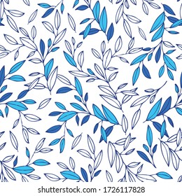 beautiful pattern with blue twigs