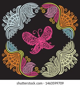 Beautiful pattern butterfly. Vector illustration