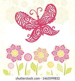 Beautiful pattern butterfly. Vector illustration