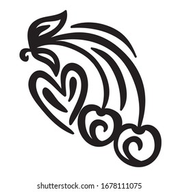 Beautiful pattern cherry. Vector illustration