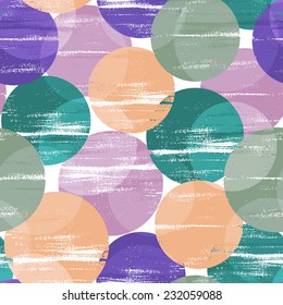 Beautiful pattern with circles. Seamless painted background. Abstract grunge texture.