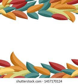 Beautiful pattern with colorful leaves seamless on white background