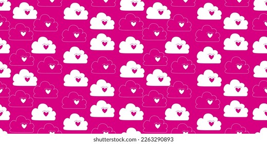 Beautiful Pattern cute cartoon for love concept. sweet beautiful heart. Cartoon illustration for fashion, Valentine's Day, wrap paper, cards or about love and wedding.