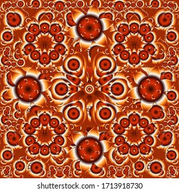 Beautiful pattern for decoration and design. Exquisite pattern, watercolor sketch with flowers, vintage style. Trendy print in red, orange and brown colors. Watercolor seamless pattern with flowers.
