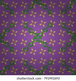 Beautiful pattern for decoration and design. Trendy print in violet, green and yellow colors. Watercolor seamless pattern with flowers. Exquisite pattern, watercolor sketch with flowers, vintage style