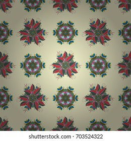 Beautiful pattern for decoration and design. Vintage. Trendy print. Exquisite pattern of watercolor sketches of the flower. Watercolor seamless pattern.