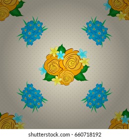 Beautiful pattern for decoration and design. Watercolor seamless pattern with rose and green leaves. Trendy print on a beige background.