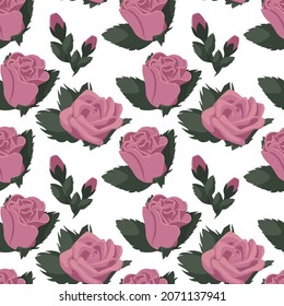A beautiful pattern of delicate roses. It can be used as a pattern for fabric, on wrapping paper, textiles, on postcards, as a background.
