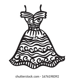 Beautiful pattern dress. Vector illustration