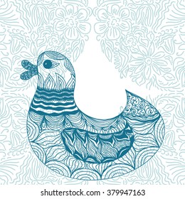 Beautiful pattern duck and floral nature pattern background vector illustration