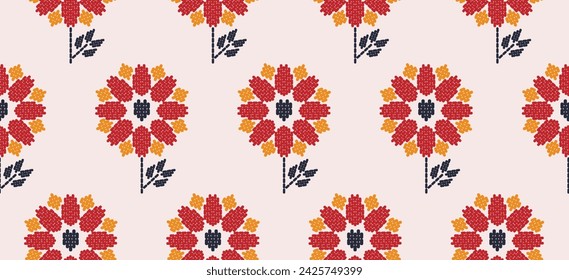 Beautiful Pattern Embroidery floral, leaves and branches pattern design, hem, skirt, adorning sleeves flower embroidery. beautiful border floral embroidery. Ethnic flower pattern.