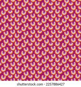 Beautiful pattern with fish scale in colors Lesbian Flag. Abstract geometric seamless pattern. Print for textile, wallpaper, covers, surface. Retro stylization. For fashion fabric.