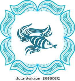 Beautiful pattern fish. Vector illustration