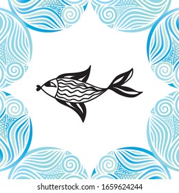 Beautiful pattern fish. Vector illustration