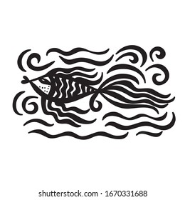 Beautiful pattern fish. Vector illustration