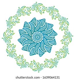 Beautiful pattern floral frame. Vector illustration