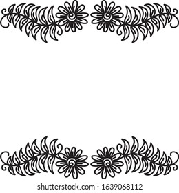 Beautiful pattern floral frame. Vector illustration