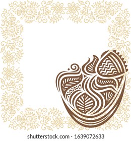 Beautiful pattern floral frame. Vector illustration
