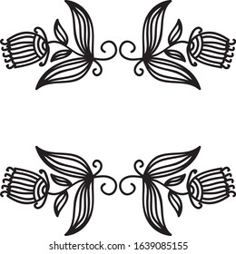 Beautiful pattern floral frame. Vector illustration