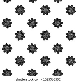 A beautiful pattern with a flower drawing by hand. A simple pattern for the design of envelopes, paper, background for the site and more. Black and white