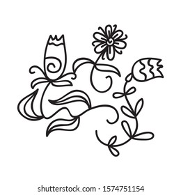 Beautiful pattern flower. Vector illustration