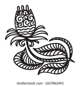 Beautiful pattern flower. Vector illustration