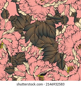 Beautiful pattern with flowers and leaf.Floral vector illustration. 

