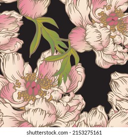 Beautiful pattern with flowers and leaf.Floral vector illustration. 
