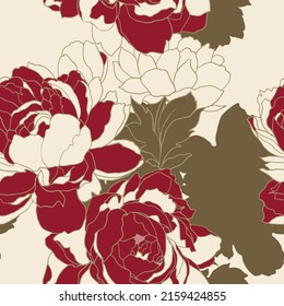 Beautiful pattern with flowers and leaf.Floral vector illustration. 
