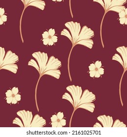 Beautiful pattern with flowers and leaf.Floral vector illustration. 
