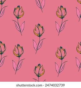 Beautiful pattern with flowers and leaf.Floral vector illustration.