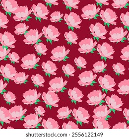 Beautiful pattern with flowers and leaf.Floral vector illustration