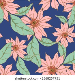 
Beautiful pattern with flowers and leaf.Floral vector illustration.  