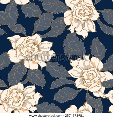 
Beautiful pattern with flowers and leaf.Floral vector illustration.  