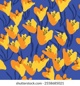 beautiful pattern with flowers and leaves
