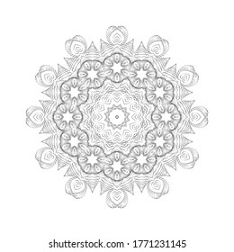 Beautiful pattern in the form of a mandala. Design Coloring book page antistress. Vector illustration mandala for mehndi,tattoo, decor, henna, postcard, cover. Mehndi style.