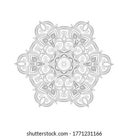 Beautiful pattern in the form of a mandala. Design Coloring book page antistress. Vector illustration mandala for mehndi,tattoo, decor, henna, postcard, cover. Mehndi style.