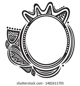 Beautiful pattern frame with flower. Vector illustration