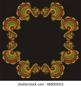 Beautiful pattern frame. Vector illustration.