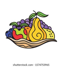 Beautiful pattern fruits. Vector illustration