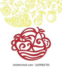 Beautiful pattern fruits. Vector illustration