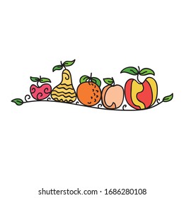 Beautiful pattern fruits. Vector illustration